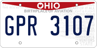 OH license plate GPR3107