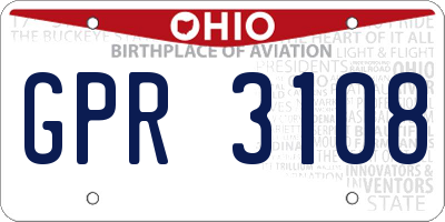 OH license plate GPR3108