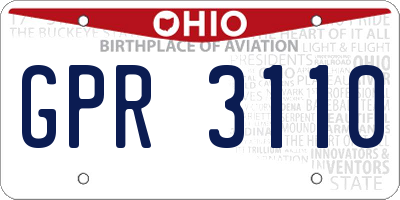 OH license plate GPR3110
