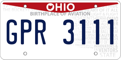 OH license plate GPR3111
