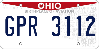 OH license plate GPR3112