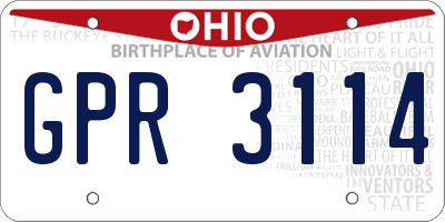 OH license plate GPR3114