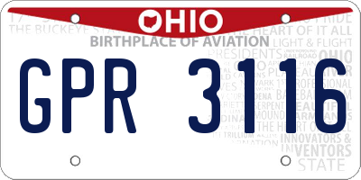 OH license plate GPR3116