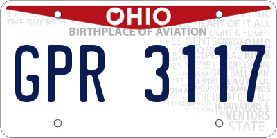 OH license plate GPR3117