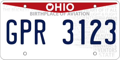 OH license plate GPR3123