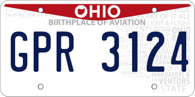 OH license plate GPR3124