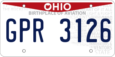 OH license plate GPR3126