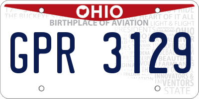 OH license plate GPR3129