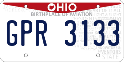 OH license plate GPR3133
