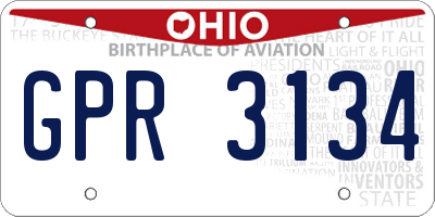 OH license plate GPR3134