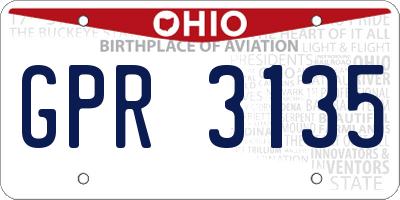 OH license plate GPR3135