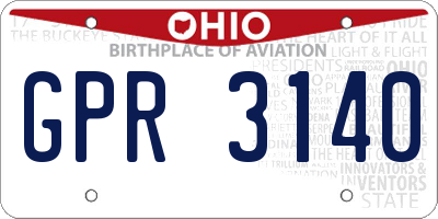OH license plate GPR3140