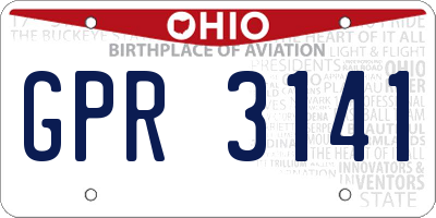 OH license plate GPR3141