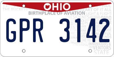 OH license plate GPR3142