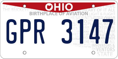OH license plate GPR3147