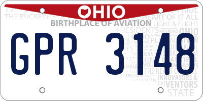OH license plate GPR3148