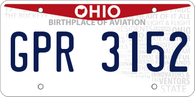 OH license plate GPR3152