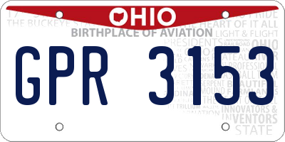 OH license plate GPR3153