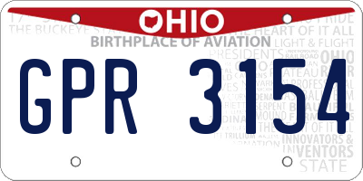 OH license plate GPR3154