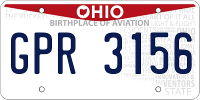 OH license plate GPR3156