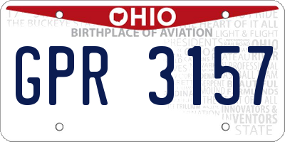 OH license plate GPR3157