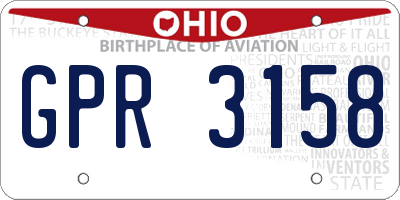 OH license plate GPR3158