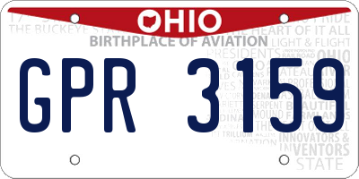OH license plate GPR3159