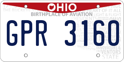 OH license plate GPR3160