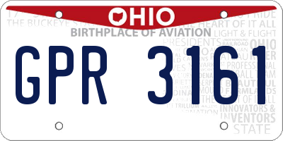 OH license plate GPR3161