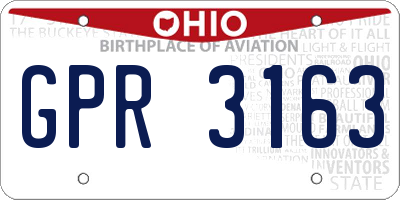 OH license plate GPR3163