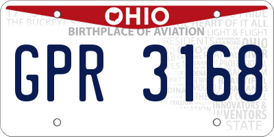 OH license plate GPR3168