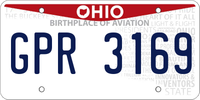 OH license plate GPR3169