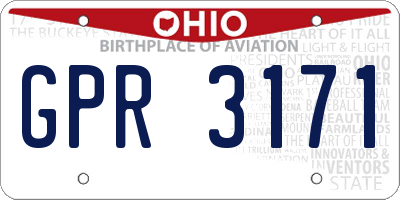 OH license plate GPR3171