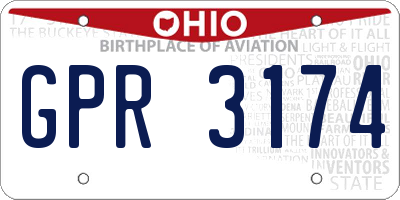 OH license plate GPR3174