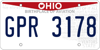 OH license plate GPR3178