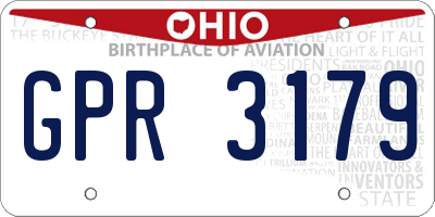 OH license plate GPR3179