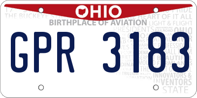 OH license plate GPR3183