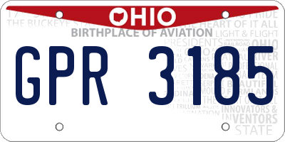 OH license plate GPR3185