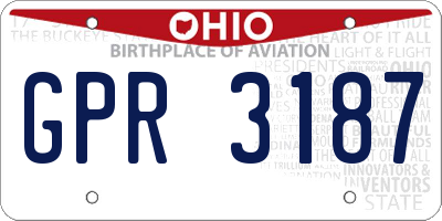 OH license plate GPR3187