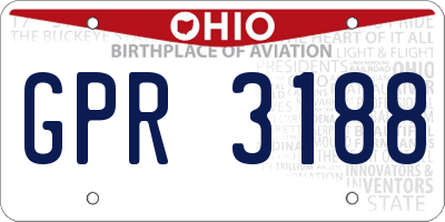 OH license plate GPR3188