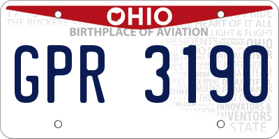 OH license plate GPR3190