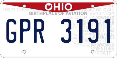 OH license plate GPR3191