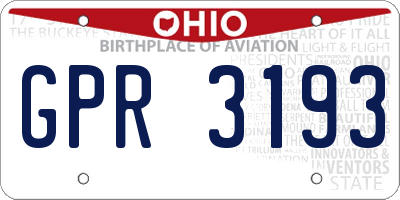 OH license plate GPR3193