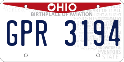 OH license plate GPR3194