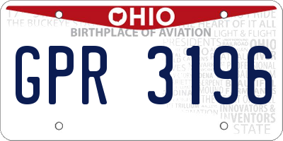 OH license plate GPR3196