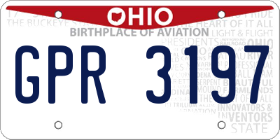 OH license plate GPR3197