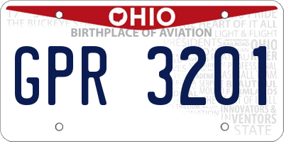 OH license plate GPR3201