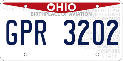 OH license plate GPR3202