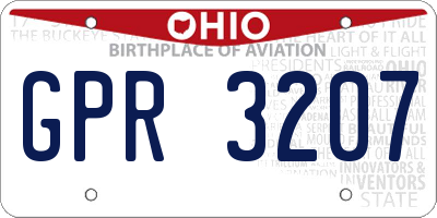 OH license plate GPR3207
