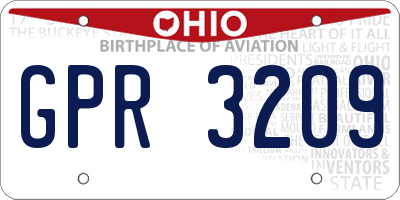 OH license plate GPR3209